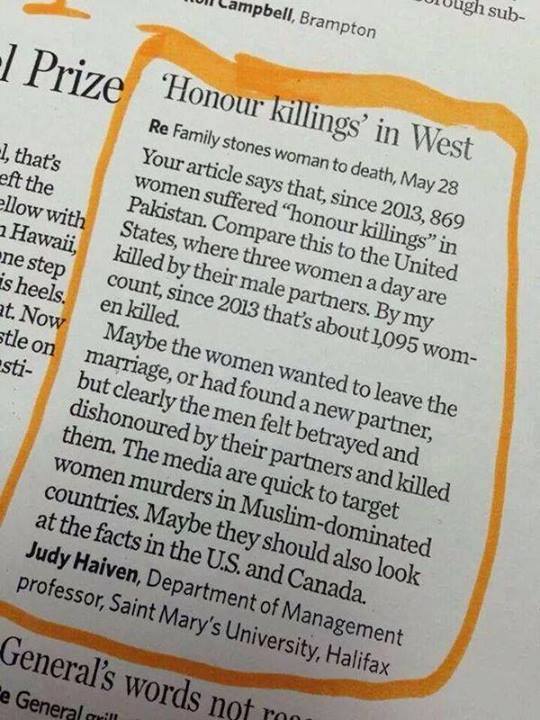 Honour killing in west